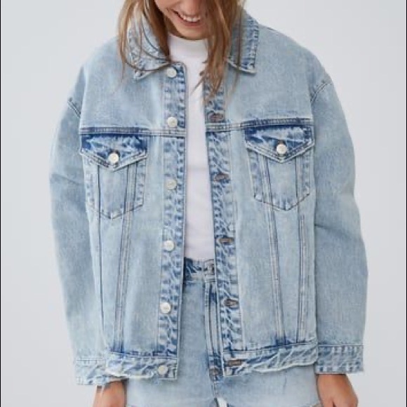 Zara Distressed Denim Jacket - Picture 1 of 17